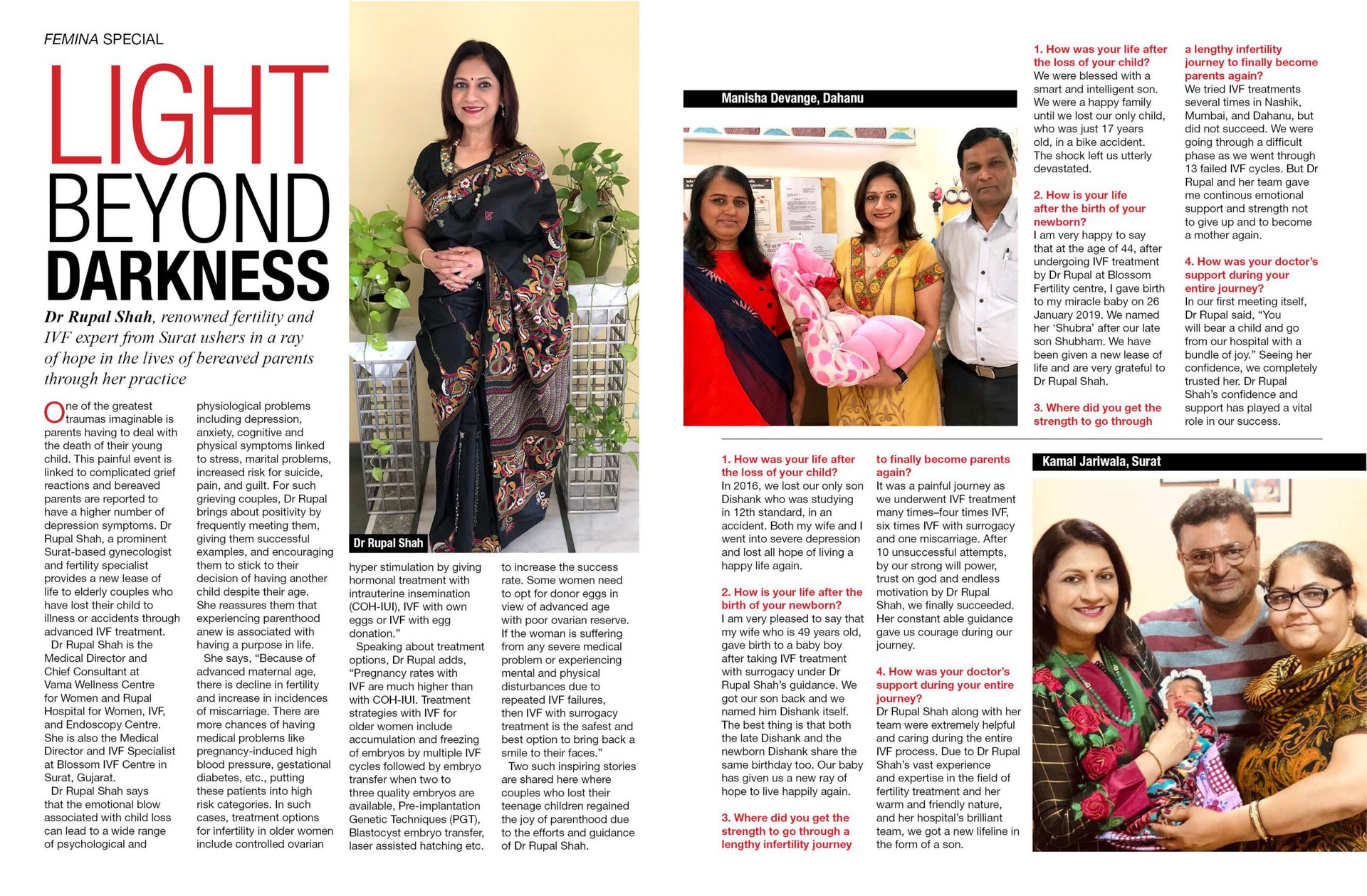 Light beyond darkness, newspaper: Femina,July 2019