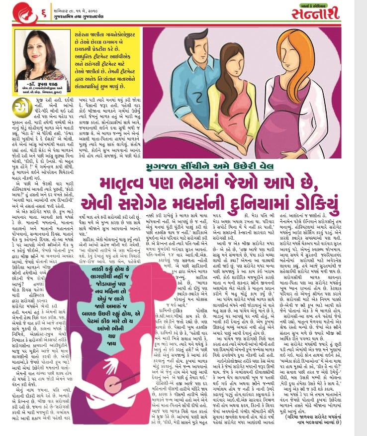 surrogate mothers, Newspaper: Gujaratmitra May 2019