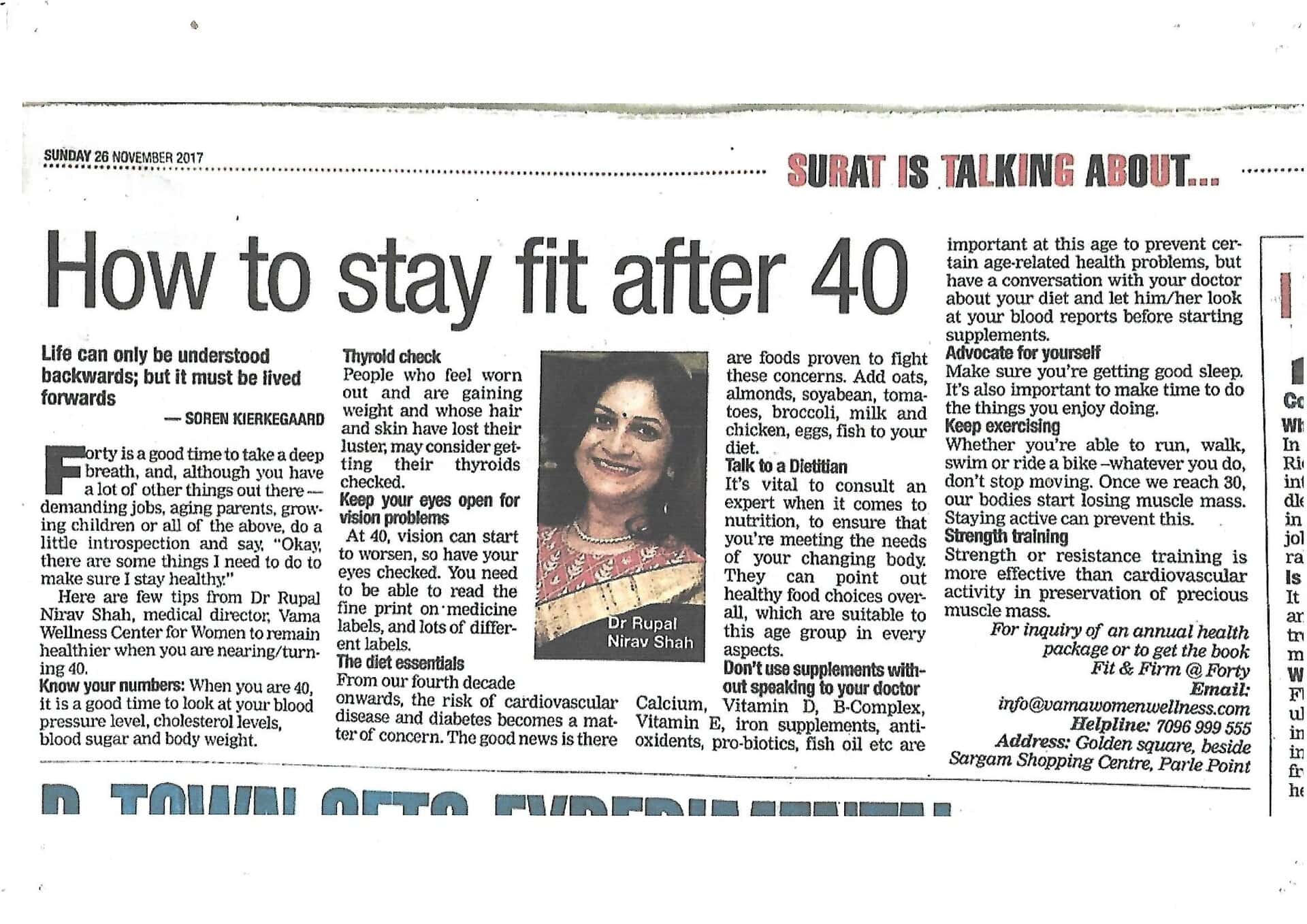 Health awarenes article - How to stay fit after 40