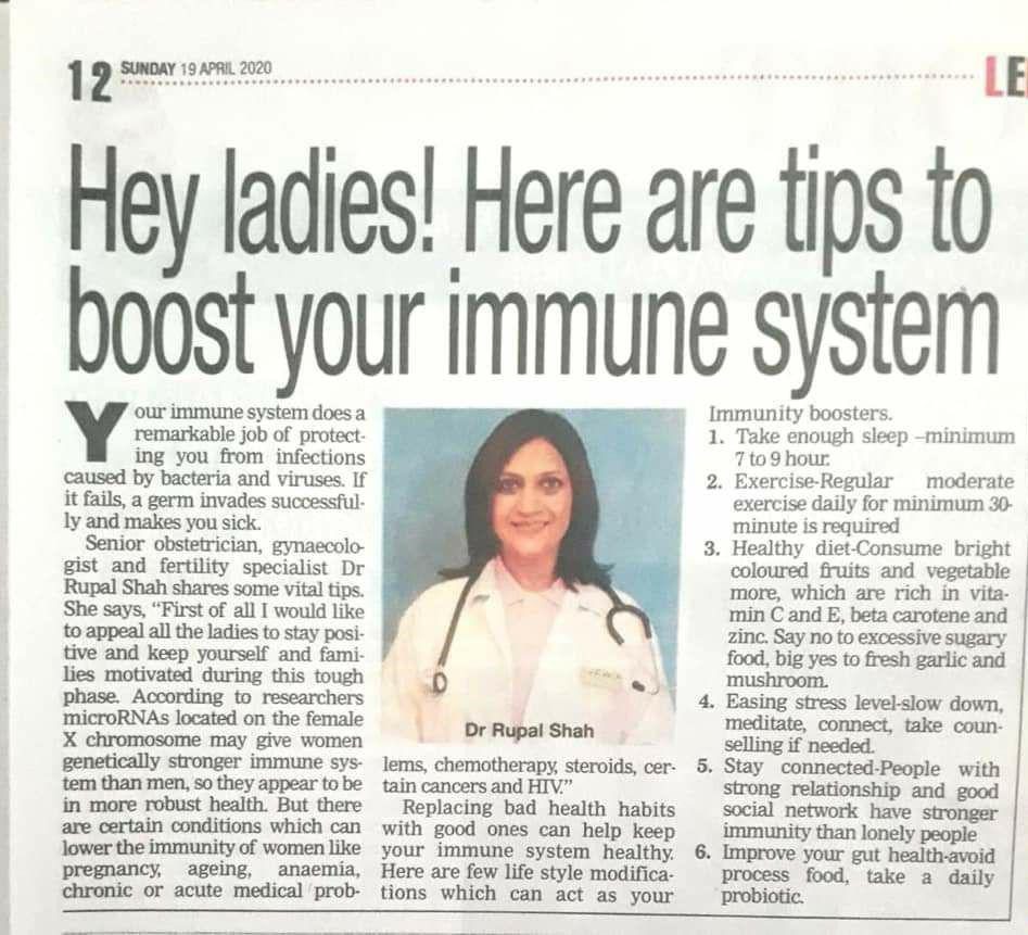 Health awareness article - How to boost your Immunity, Newspaper: Times Of India