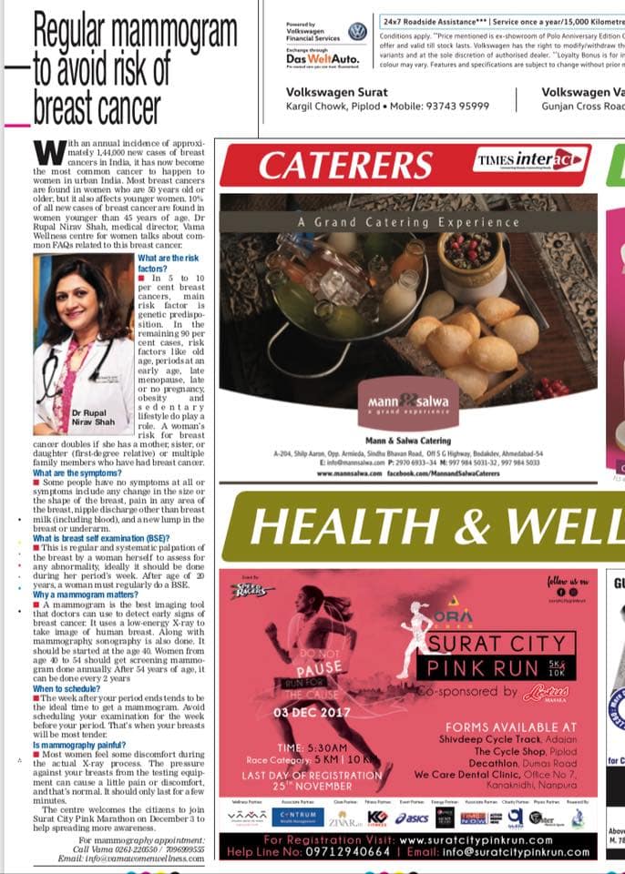 Health awareness article - Mammogram for breast cancer screening, Newspaper: Times of India