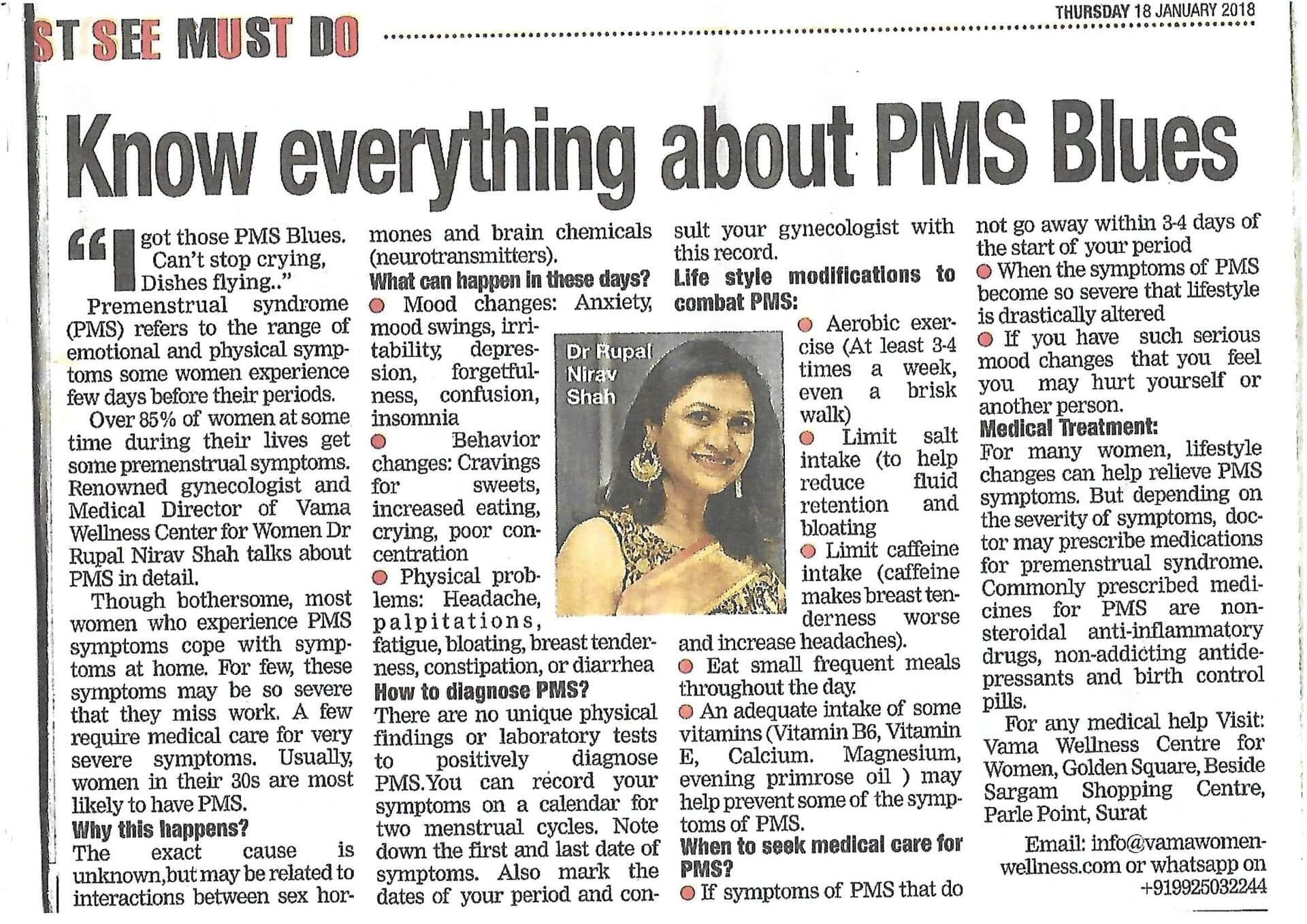 Health awareness article - PMS Blues