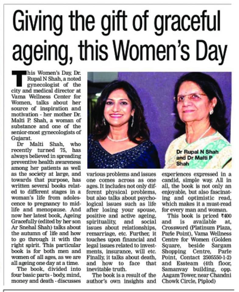 Ageing gracefully Book launch, Newspaper: TOI, March 2018