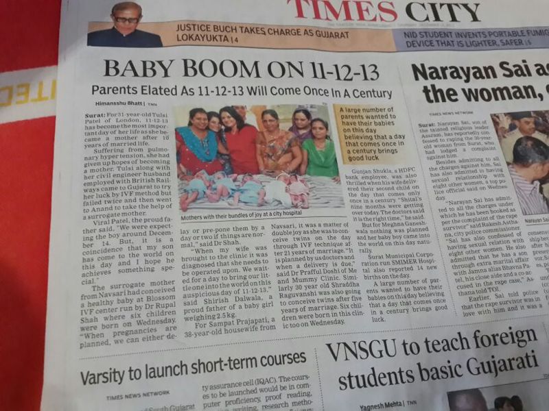delivery story, newspaper: TOI